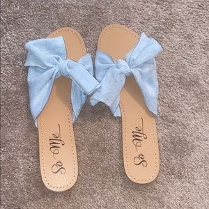 Sandals blue bow